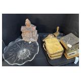 Ceramic House, Glass Cake Stand, Various Lunch