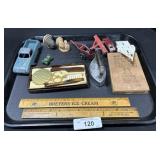 Vintage Hubley Car, Iron, Grooming Set.