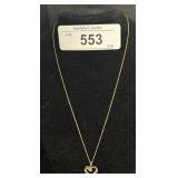 10K Gold Heart Pendant & Necklace.