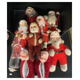 Large Lot Vintage Stuffed Santaï¿½s.