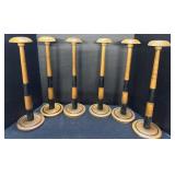 6 Wooden Retail Hat Stands.