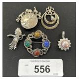 Sterling Silver Broches & Pendants.
