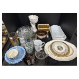 Various Glassware, Wheat Glass Bread Pans,