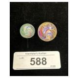 2 Vintage Glass Shooter Marbles.