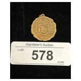 14k Gold Plated Great Seal Of New York Pendant.