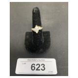 14K Gold CZ Stones Ring.