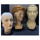 3 Mannequin Heads.
