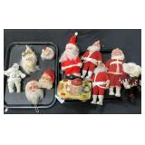 2 Trays Vintage Santaï¿½s & Santa Heads.