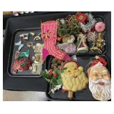 3 Trays Vintage Christmas Decor.