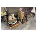 Baskets, Plant Stands, Bench.