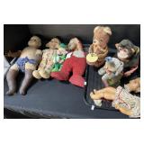 Vintage Stuffed Dolls, Wind Up Toys.