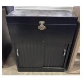 Vtg Pressed Steel Record Cabinet.