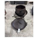 Cast Iron Dutch Oven, Cast Steel Kettle & Pan.