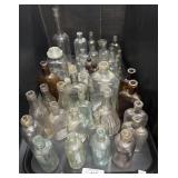 2 Trays Of Various Glass Advertising Bottles.