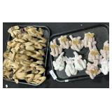 2 Trays Small Stuffed Rabbits Bunnies.