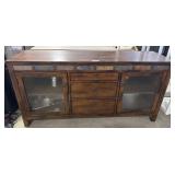 Rustic Mahogany & Stoneface Credenza.