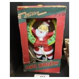Vintage Miller Santa Wreath Light.