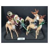 Annalee Fabric Santa Doll & Deer Figures.