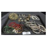 Various Bangles, Costume Jewelry, Brass Bells.