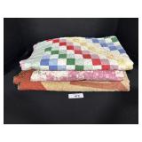 3 Hand Sewn Child Sized Patchwork Quilts.