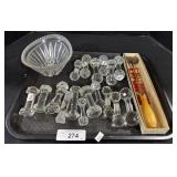 Glass Knife Rests, Glass Boat Shaped Bowl,