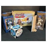 Coca-Cola Die Cast Bank, Baseball Bobbleheads.