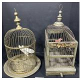 Vintage Bird Cages W/ Songbirds.