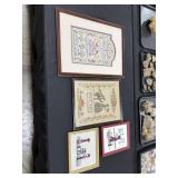 Framed Counted Cross Stitch Embroidery.