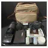 Cannon T50 Film Camera W/ Accessories & Bag.