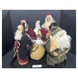Hand Made Fabric Santa Claus Dolls.