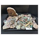 Tray Of Rough Cut Stones & Minerals.