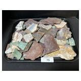 Tray Of Rough Cut Stones & Minerals.