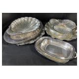 Silver Plated Dinnerware Platters, Trays.