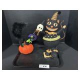 Annalee Cat On Pumpkin & Halloween Cat Decor.