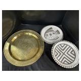 Chinese Import Style Brass Tray, Tï¿½rngren Keramik