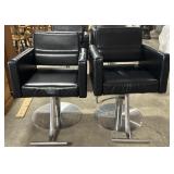 2 Leather Minerva Salon Chairs.