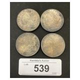 4 90% Silver 1921 Morgan Dollars.