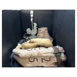Chicken Table Lamp, Fabric Santaï¿½s & Reindeer.