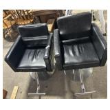 2 Leather Minerva Salon Chairs.