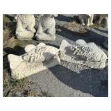 2 Concrete Gone Fishing Garden Statues.