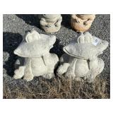 2 Concrete Frog Garden Statues.