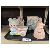 Vtg Relpo Baby Planters.