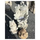 3 Concrete Frog Garden Statues.