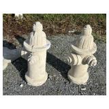 2 Concrete Fire Hydrant Garden Statues.