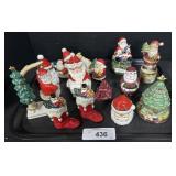 Japan Santa Planter & Figure, Trinket Boxes.