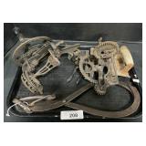 Large Ice Tongs, Antique Apple Peeler.