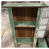 Primitive Green Painted Book Shelf.