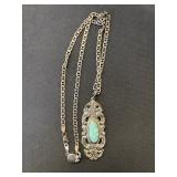 Sterling Silver Turquoise Necklace.