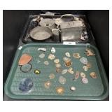 Polished Cut Stones, Vintage Tins, Balance Scale.