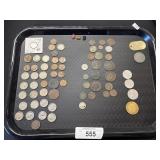 Foreign Coins and US Currency.